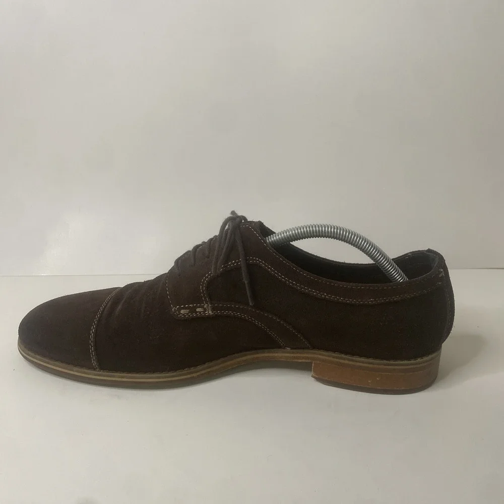 Johnston Murphy‎ Brown Suede Cap Toe Lace Up Oxfords Shoes Men's 11M (59-10727)